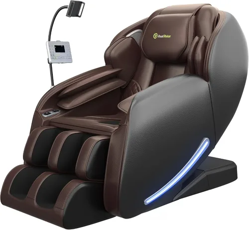 Vista 11 de Real Relax Sillón de masaje de cuerpo completo con controlador de teléfono único, sillón reclinable 3D SL-Track de gravedad cero con control