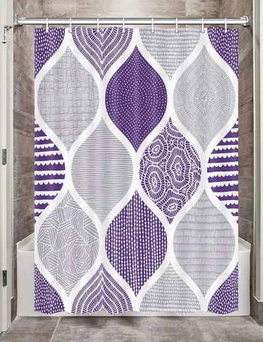 Vista 31 de JAWO - Cortina de ducha negra y blanca para cámper RV para baño de remolque de viaje, juego de cortinas de ducha de tela pequeñas, estrechas