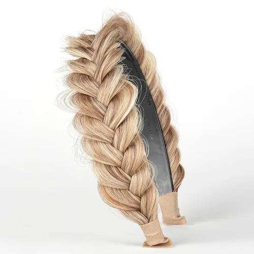 Vista 9 de Banda ancha trenzada para el cabello, accesorios para el cabello, banda elástica antideslizante para mujeres y niñas (A1002)