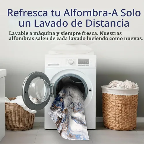 Vista 4 de Abani Rugs - Alfombra de dormitorio de diseño abstracto de 2 x 3 pies, gris, marrón y azul, alfombra moderna multidimensional lavable