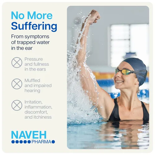 Vista 8 de NAVEH PHARMA Dry Ears - Spray de gotas para los oídos para nadadores, adultos y niños, elimina el agua atrapada en los oídos y evita el dolor