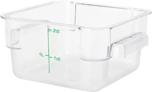 Vista 2 de Met Lux - Cubo de salmuera de 2 cuartos de galón, 1 recipiente cuadrado para marinar, con marcadores de volumen, mango integrado, cubo de plástico