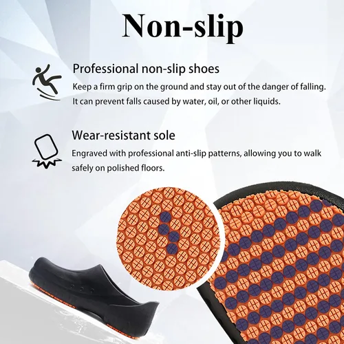 Vista 3 de Zapatos de chef antideslizantes para hombres zapatos profesionales antideslizantes impermeables para enfermeras para cocina restaurante hospital