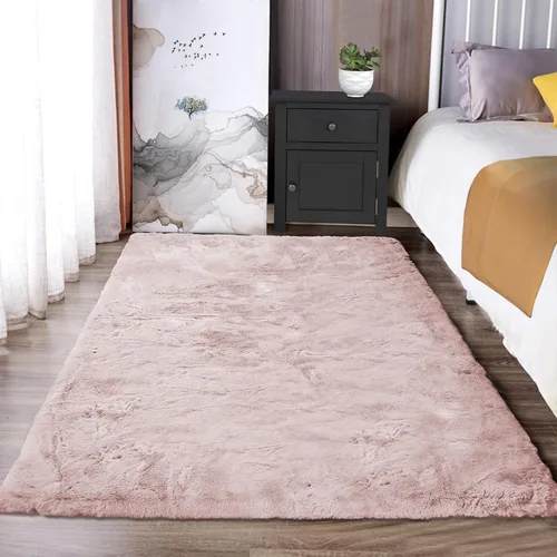 Vista 32 de Latepis Alfombra Pequeña Negra Esponjosa 2x3 pies Manta de Piel Sintética de Conejo Alfombra Suave Lavable Alfombras Peludas Shag para Dormitorio