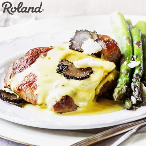 Vista 6 de Roland Foods Black Scorzoni - Peladuras de trufa de verano, comida importada especial, lata de 7 onzas
