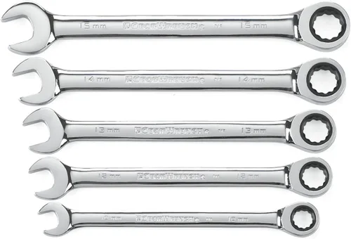 Vista 18 de GEARWRENCH Juego de llaves combinadas de trinquete de 5 piezas, 12 puntos, SAE - 93005