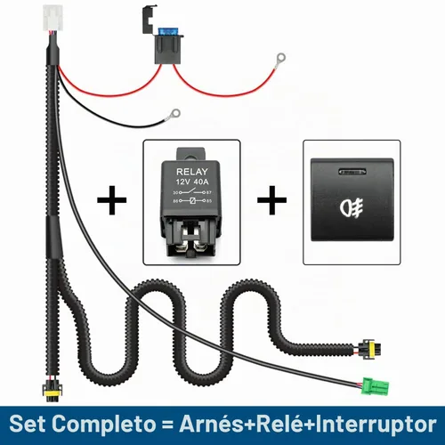 Vista 2 de Arnés de cableado de luz antiniebla H11 H8 para J'eep Wrangler JK 2009-2018 con kit de interruptor de encendido/apagado estilo OEM y relé de 40 A