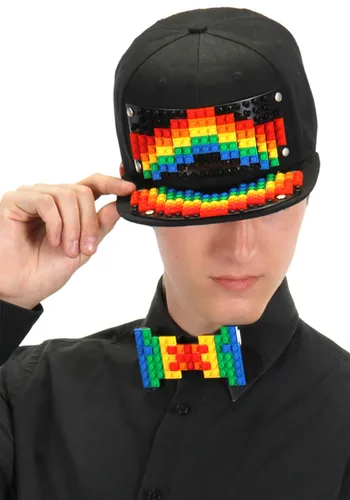 Vista 4 de Gorra Snapback Negra Bricky Blocks Multicolor