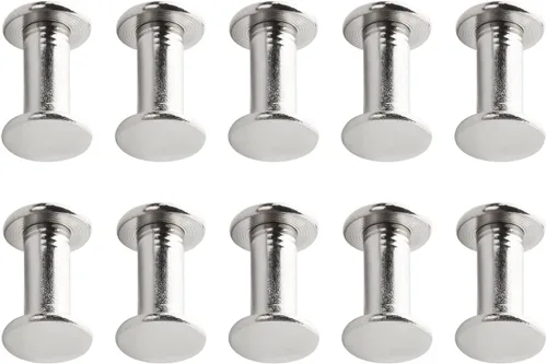 Vista 9 de Aicosineg 20 tornillos Phillips M5x6mm de fijación para cinturón, hebilla de acero al carbono, cabeza cruzada, tornillos Chicago, cierre de cuero