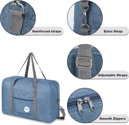 Vista 6 de WANDF Bolsa de viaje para artículos personales de Spirit Airlines de 18 x 14 x 8 pulgadas, bolsa de viaje debajo del asiento, equipaje de mano
