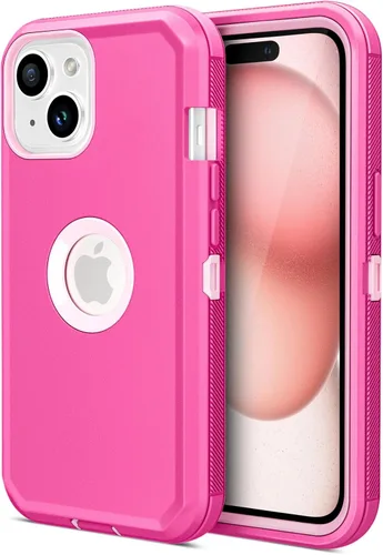 Vista 23 de Jiunai Funda para iPhone 14 Plus a Prueba de Golpes Antipolvo Protección de Servicio Pesado Protectora Antiarañazos de Doble Capa Resistente Rugosa