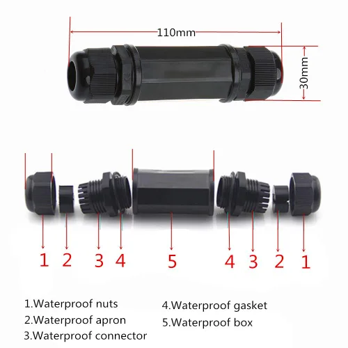 Vista 4 de 5 unids M22Z blindado RJ45 impermeable Cat5/5e/6 8P8C conector IP67 Ethernet LAN cable conector doble cabeza al aire libre LAN acoplador adaptador