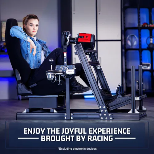 Vista 7 de Marada Aluminum Profile Racing Simulator Cockpit with Seat, Unlimited Adjustment, Suitable for ThrustmasterFanatecMozaLogitech G29 G920 G Pro Racing
