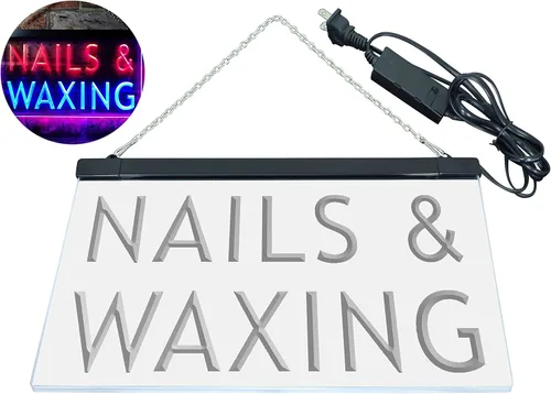 Vista 8 de ADVPRO Nails Waxing Beauty Salon Display Dual Color LED Neon Sign Blue & Red 12" x 8.5" st6s32-i0358-br