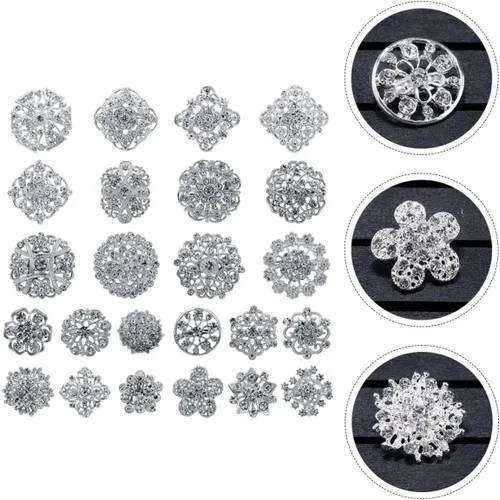 Vista 3 de EXCEART 120 broches de diamantes de imitación broches de boda vintage para banquete boda solapa fiesta broches de novia con diamantes de imitación
