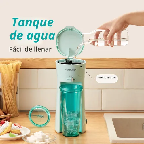 Vista 3 de Elite Gourmet HyperChiller EHC824 - Cafetera helada y caliente, color menta Adjustable flow/strength lever - includes 20oz tumbler, reusable