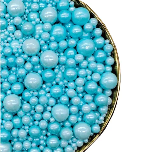 Vista 12 de Gránulos de perlas verdes, chispas para pasteles, chispas de galletas, perlas de azúcar, perlas de caramelo comestibles, 4.59 oz, 4.6 onzas