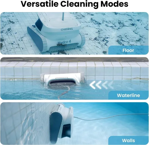 Vista 14 de Chasing Hydro 4 - Aspiradora de piscina para piscinas enterradas, robot de piscina con batería de 210 minutos para limpieza de pisos, paredes