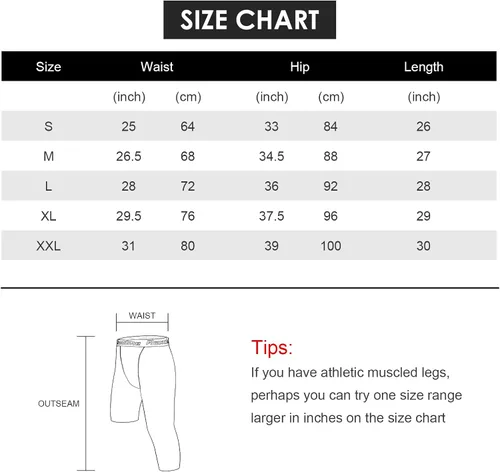 Vista 6 de Roxdme 2 Pack Men's 34 One Leg Compression Capri Tights Pants Basketball Athletic Running