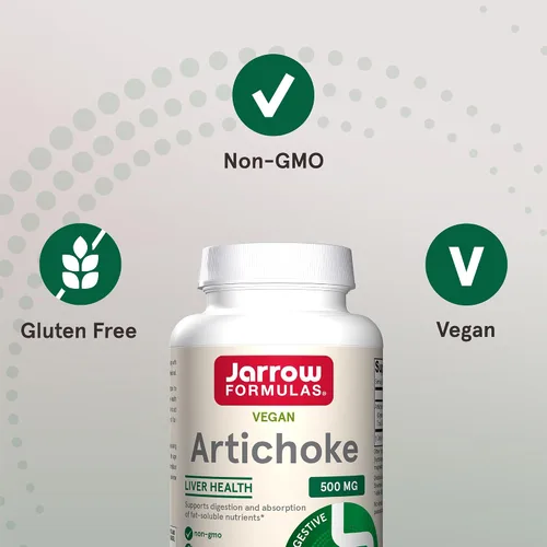 Vista 5 de Jarrow Formulas Alcachofa 500 mg - Extracto de alcachofa estandarizado - 180 porciones (cápsulas vegetales) que apoyan la salud y la digestión