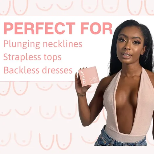 Vista 6 de Cinta adhesiva para pechos grandes, cinta invisible impermeable para mamas, cinta Bob para levantamiento de senos con 3 pares de cubierta
