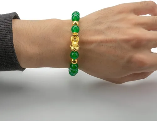 Vista 8 de ZenBless Fengshui - Pulsera de jade de porsperidad, dije de la suerte, Feng Shui, obsidiana negra, conjunto de riqueza, regalo para hombres