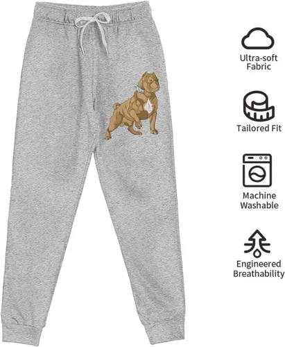 Vista 9 de American Bully Men's Fleece Pants Trousers Casual Sports Pants Inner Fleece