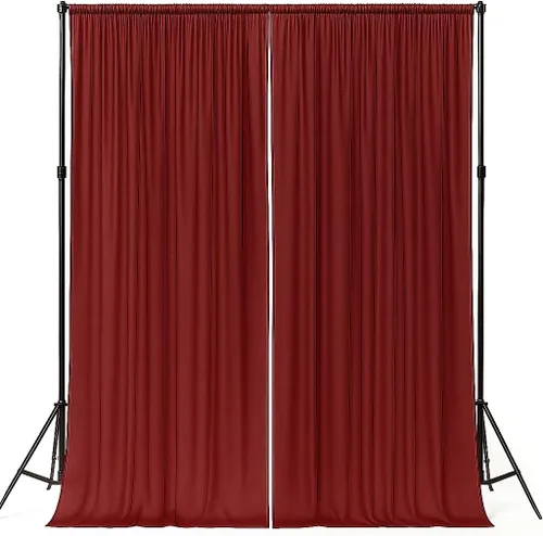 Vista 17 de AK-Trading - Paneles de cortinas de gasa para eventos de boda y decoración, cortinas de telón de fondo (115 x 120 pulgadas, negro)