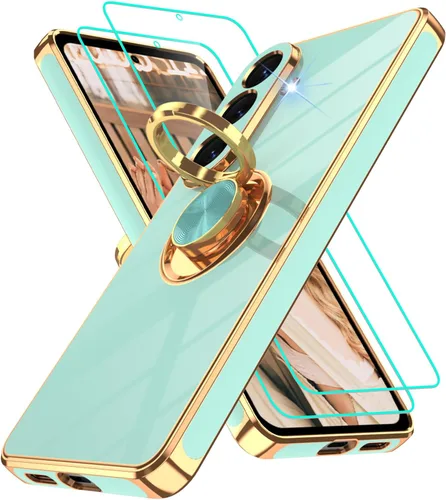 Vista 71 de Funda para Motorola Moto G 5G 2024: Funda Moto G Play 5G 2024 con 2 piezas de protectores de pantalla, soporte de anillo de rotación de 360°