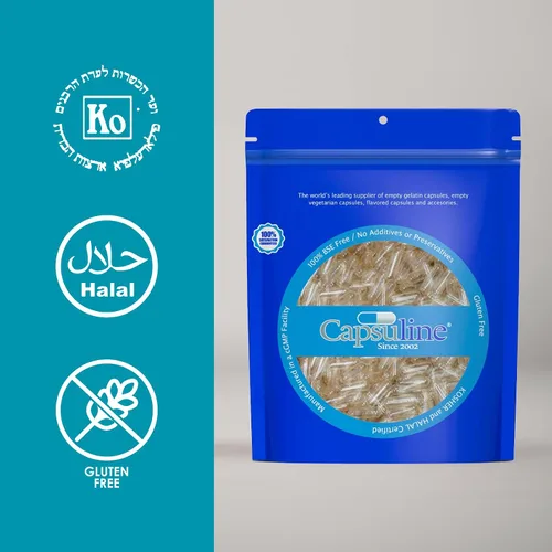 Vista 5 de Capsuline Tamaño 00 – Cápsulas de gelatina vacías transparentes – Cápsulas vacías de gel – Relleno de cápsula de píldora bovina pura – Cápsulas