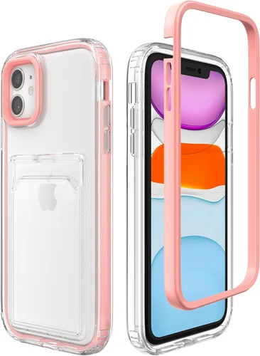 Vista 20 de ZCDAYE Funda para iPhone 11, iPhone 11 (6.1 pulgadas) con tarjetero y funda transparente de TPU suave a prueba de golpes para iPhone 11