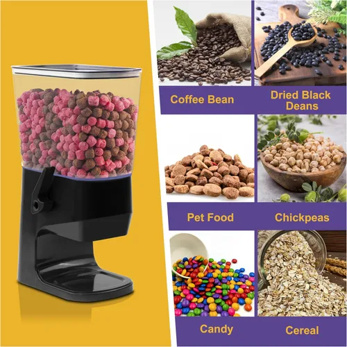 Vista 5 de Dispensador de cereales para encimera, 1 paquete, dispensador de alimentos secos, organizador de aperitivos, recipientes delgados de almacenamiento