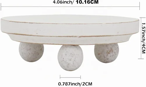 Vista 6 de Elevadores Mini Definidos para exhibición, elevadores de madera para decoración, elevador de madera redonda pequeña de 4”, elevador de madera