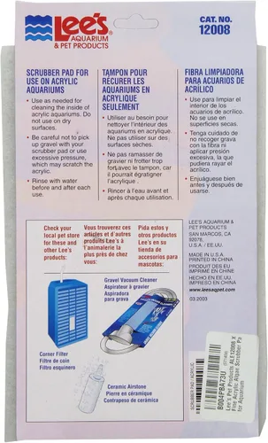 Vista 2 de Lee's Pet Products ALE12008 Xl Fine Acrylic Algae Scrubber Pad para acuario
