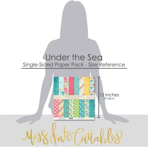 Vista 3 de Paquete de papel de patrón – Under the Sea – Scrapbook Premium Specialty Paper de una cara de 12 x 12 pulgadas, colección incluye 16 hojas – por