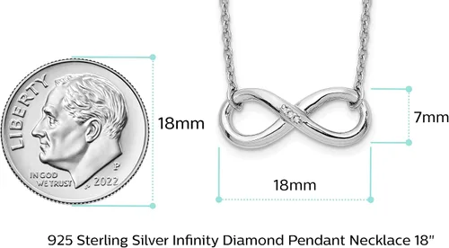 Vista 6 de Cadena de plata de ley 925 maciza con símbolo de nudo de amor infinito con cierre seguro de langosta