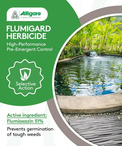 Vista 2 de ALLIGARE Flumigard Herbicida - Herbicida Flumioxazin de acción rápida para el control rápido de algas acuáticas y malezas terrestres en sitios