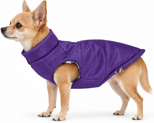 Vista 19 de DJANGO Abrigo de invierno reversible para perros con acolchado – Chaqueta de invierno cálida para perros y abrigo aislante repelente al agua