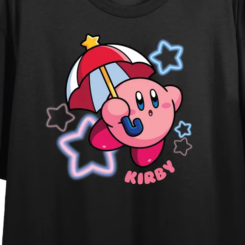 Vista 2 de Kirby Parasol Power - Camiseta corta para mujer, color negro