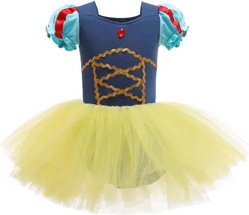 Vista 11 de Leotardos de princesa para niñas con falda de ballet y tutú para Halloween, Navidad, fiesta de cumpleaños, vestido elegante