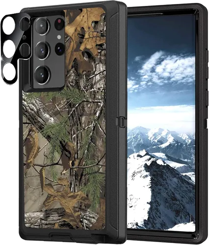 Vista 8 de Funda compatible con Samsung Galaxy S22 Ultra, diseño de bandera estadounidense antigua con protector de lente de cámara resistente