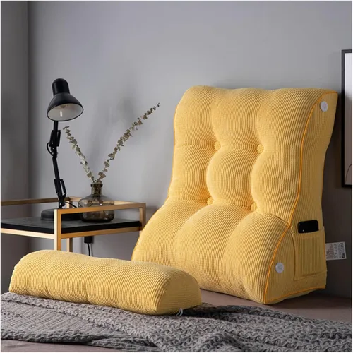 Vista 11 de Almohada de lectura para sentarse, respaldo de cuña en la cama/sofá, almohada triangular de lectura, cojín de apoyo lumbar con almohada ajustable