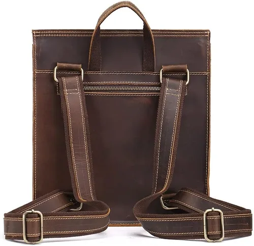 Vista 3 de WENLII - Mochila de moda hecha a mano para hombre, estilo retro, estilo universitario, bolso juvenil