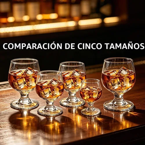 Vista 6 de Valeways Juego de 6 mini vasos de chupito de 1.75 onzas, transparentes, súper lindos, perfectos para degustar brandy - Snifters de vidrio