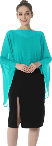 Vista 3 de Baoqiya Capas de gasa Capelets transparentes Poncho de capa larga para mujeres más