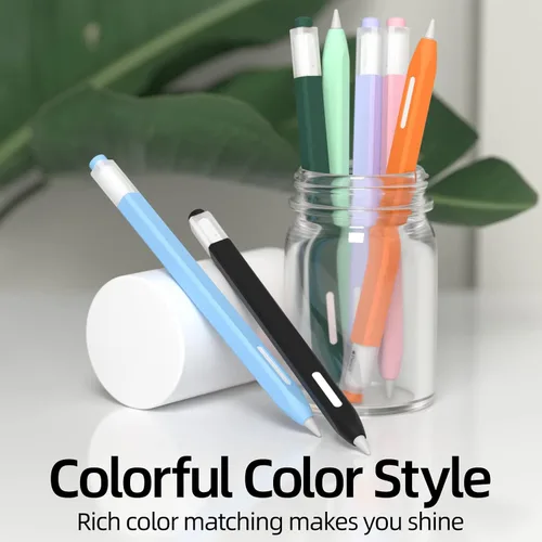Vista 7 de Paquete de 2 estuches compatibles con Apple Pencil Pro/Apple Pencil de 2ª generación, funda de silicona antideslizante, compatible con carga