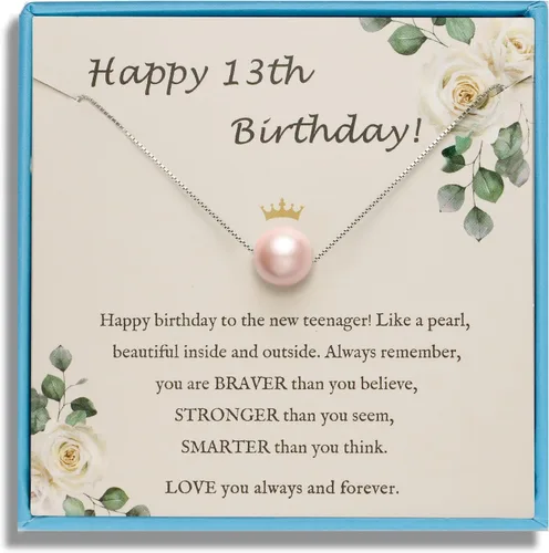 Vista 33 de Sereney Regalos de cumpleaños para niñas y mujeres, collar de perlas de plata esterlina como regalo de cumpleaños de 7, 9, 10, 11, 13, 15, 16, 18