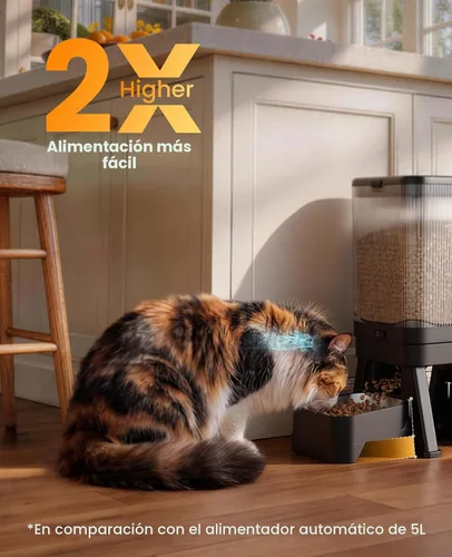 Vista 4 de oneisall Comedero automático para gatos para 2 gatos y mascotas, 32 tazas Cuencos elevados, evitan peleas, porciones precisas, dispensación