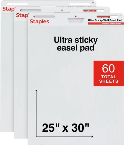 Vista 11 de STAPLES Ultra Sticky Tabletop Easel Pad, 20" x 23", 20 Sheets/Pad (ST62836)