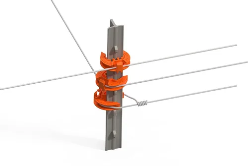 Vista 4 de T-360 Electric Fence T-Post Aislador - Naranja (Cantidad a granel: 100)